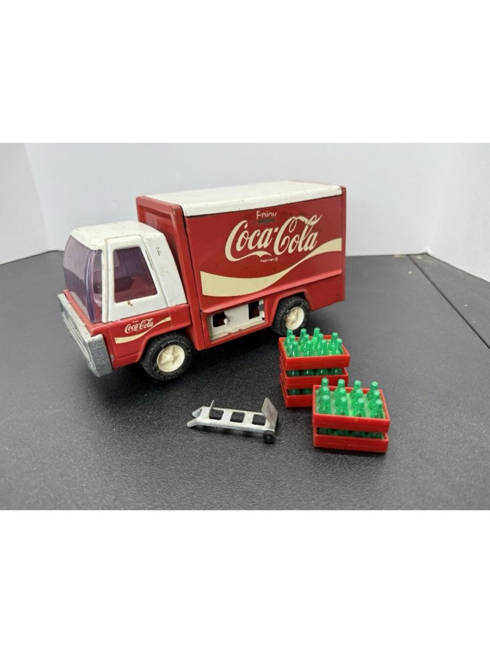 Vintage Buddy L Coca-Cola Delivery Truck 1970s Coke Bottles Crates Toy